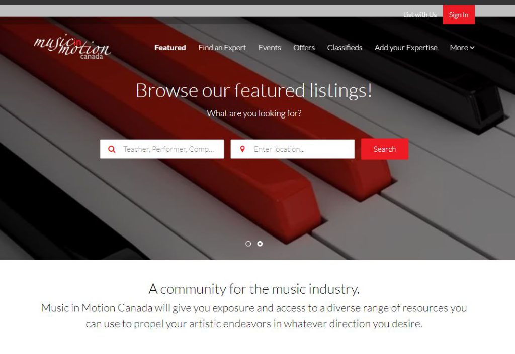 Music in Motion Canada Directory